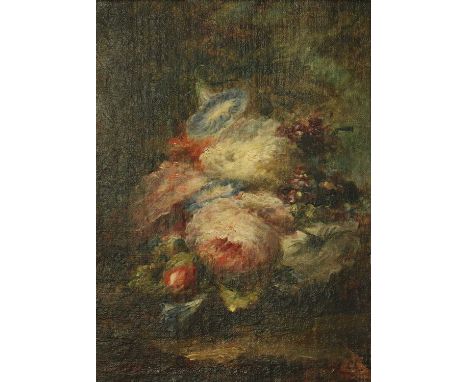 Circle of Eugene diaz de la Pena (1837-1901)Rosesinitialled 'Ch' l.r., oil on canvas28.5 x 21.5cmProvenance: The Estate of Si