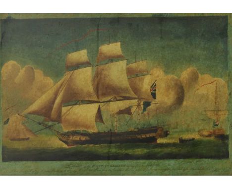 19th century, a reverse print titled 'Portrait of an East Indiaman sailing from Madras', 35 x 50cmProvenance: The Estate of S