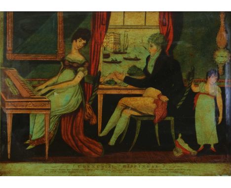 19th century, a reverse print on glass titled 'Connubial Happiness', 25 x 35.5cmProvenance: The Estate of Sir Jack and Lady B