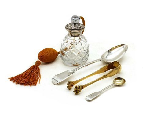 A William IV silver serving spoon,by A B Savory &amp; Sons, London 1834, 22cm overalltogether with a similar mustard spoon, b