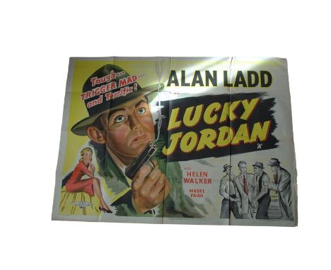 1942 - Lucky Jordan - UK Quad - Superb art of Alan Ladd in this 1940's Film Noir. To find a UK quad on this film is very rare