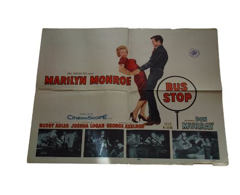 1956 - Bus Stop - US Half Sheet - Great art of Marilyn Monroe and Don Murray. A good first poster for Marilyn fans.   Conditi