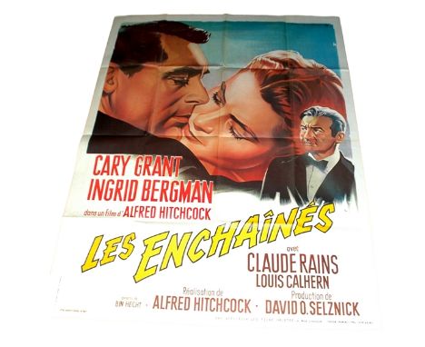 1946 - Notorious - French Grande - Spectacular art for this re release of Alfred Hitchcock's classic film starring Cary Grant