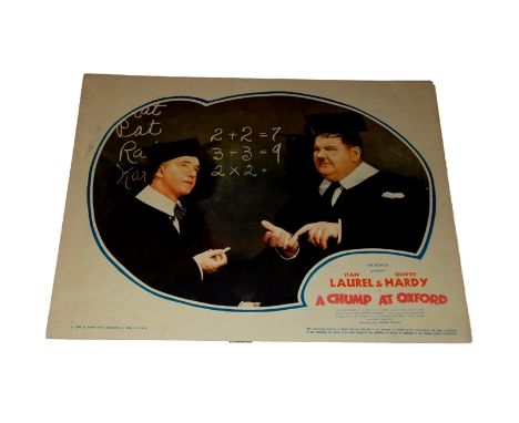 1940 - Laurel & Hardy - A Chump at Oxford - Lobby Card - Portrait Card of Laurel and Hardy in A Chump at Oxford   Condition: 