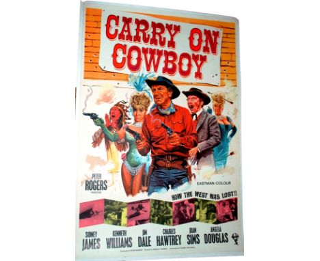 1965 - Carry On Cowboy - UK One Sheet -  Art by Tom Chantrell with Sid James, Joan Sims, Kenneth Williams, Charles Hawtrey an