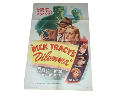 1947 - Dick Tracy's Dilemma - US One Sheet - Superb B movie art for the great detective Dick Tracy.    Condition: Folded Good