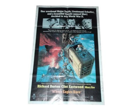 1968 - Where Eagles Dare - US One Sheet - First release poster featuring the climactic cable car fight with Clint Eastwood an