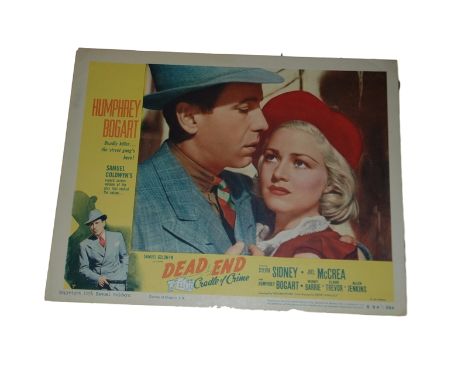 1937 - Dead End - Lobby Card - Portrait Card/Scene Card - Humphrey Bogart and Sylvia Sidney. 1956 Re Release   Condition: Goo