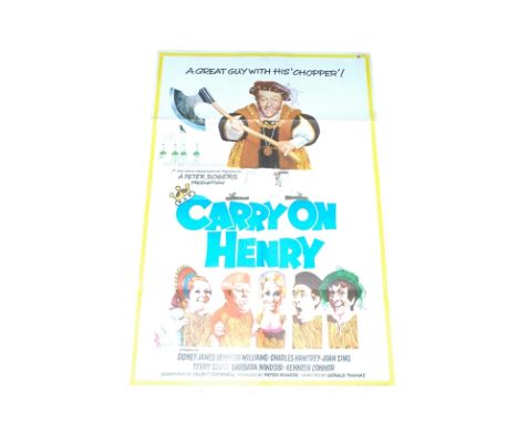1971 - Carry On Henry - UK One Sheet - Sid James as Henry VIII in the cheeky pop at the Tudors.  Art by Arnoldo Putzo   Condi