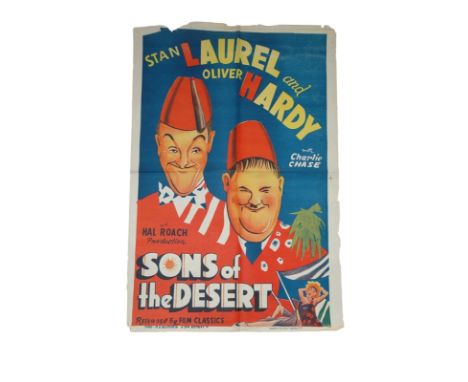 1933 - Sons of the Desert - Indian One Sheet - Great art of Stan Laurel and Oliver Hardy in their feature length film about d