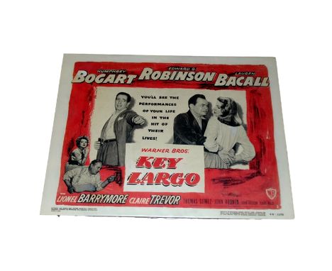 1948 - Key Largo  - Title Card - Tough Gritty art featuring Humphrey Bogart, Edward G. Robinson and Lauren Bacall.   Conditio
