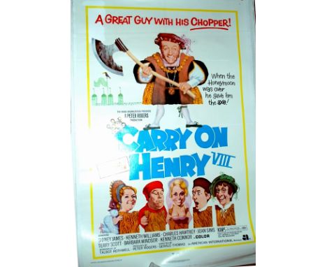 1971 - Carry On Henry - US One Sheet -  Arnoldo Putzo Art as the Carry On Gang take the fun out of Henry VIII with Sid James 
