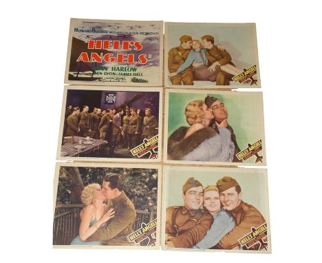 1930 - Hells Angels – R/R    - 6 x Lobby Cards - Re Release Cards from 1938, includes Title Card and  Portrait cards featurin