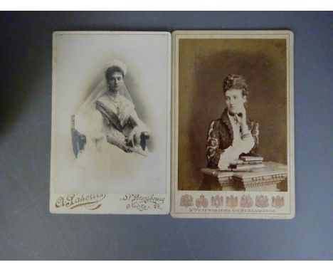 Collection of Victorian portrait Photographs including two studies of Russian Ladies, by Bergamasco & Pasetti, the majority b