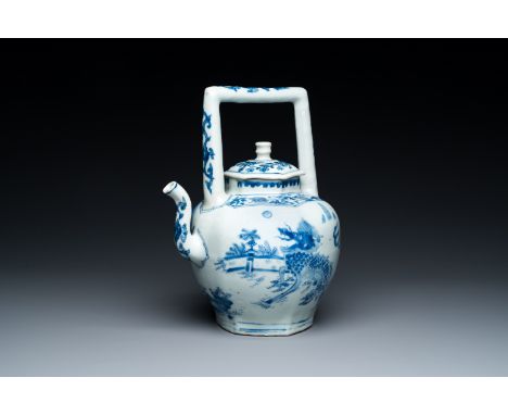 Full title: A Chinese blue and white 'qilins' wine ewer, Transitional periodDescription:H.: 26 cm - L.: 20,5 cmCondition:The 