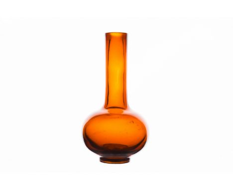 Full title: A rare Chinese translucent amber-coloured Peking glass bottle vase, Qianlong mark and of the periodDescription:H.