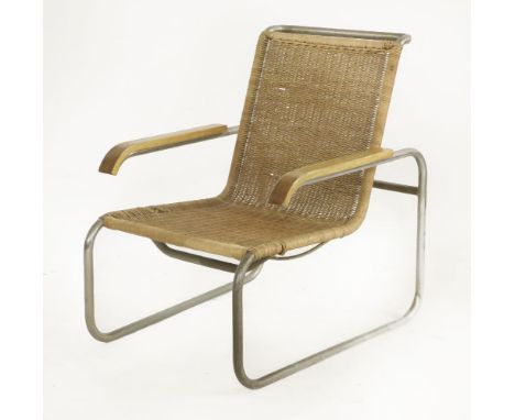 A 'B35' armchair,designed in 1928-9 by Marcel Breuer and manufactured by Thonet, wicker seat and backThe first known example 