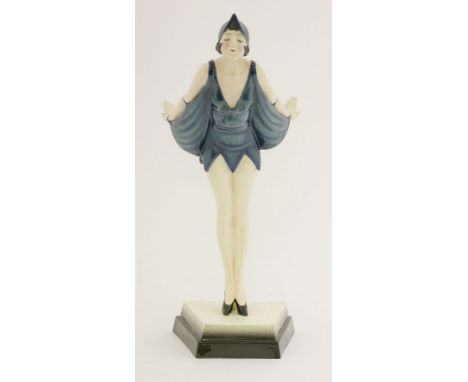 A Goldscheider figure 'Dolly', modelled by Dakon as a dancer, impressed '5781/294/4', printed and painted marks,41.5cm high
