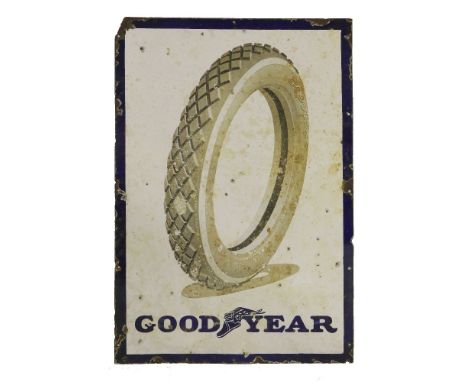 A Goodyear tyre enamel sign,76cm wide114.5cm high