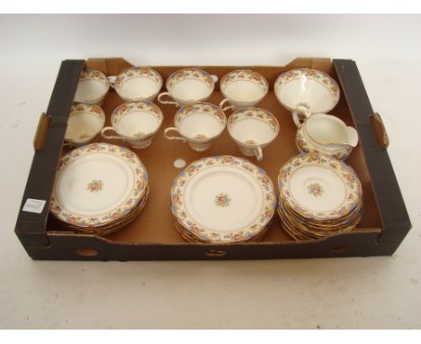 Paragon china part twelve setting tea service, Belvedere pattern G3386 comprising eight teacups, twelve saucers (one repaired