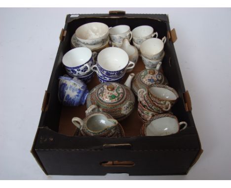 20th Century Chinese famille verte part tea service together with Coalport My Fair Lady tea service, six Coalport blue and wh