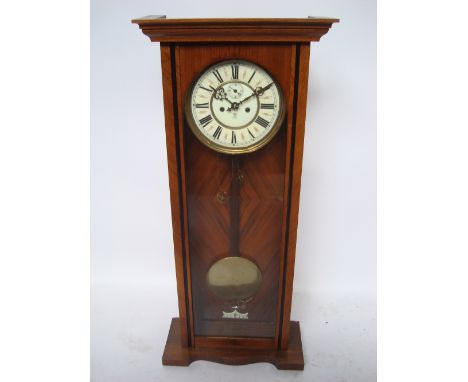 A walnut cased Gustav Becker Vienna Regulator, the 21cm two part cream enamel dial with Roman numerals, subsidiary seconds di