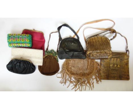 A collection of vintage handbags