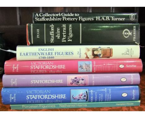 A collection of reference books relating to pottery and porcelain collecting including Victorian Staffordshire Figures - 1835