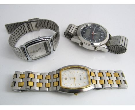 Three modern quartz watches to include a Casio, a Viva and further interesting looking chronograph gent's watch (3)