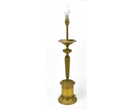 A decorative brass lamp in the Empire style, height 60cm