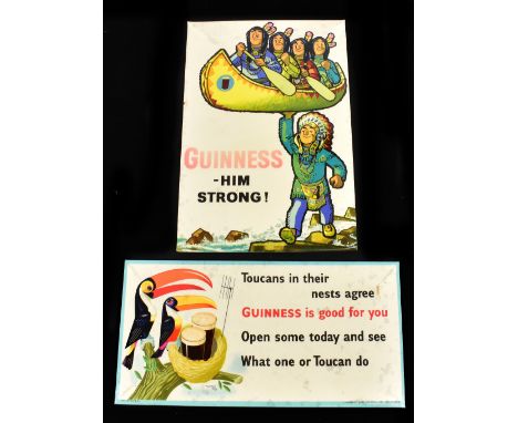 GUINNESS; two advertising easel back signs 'Toucans in their nests agree, Guinness is good for you, open some today and see w