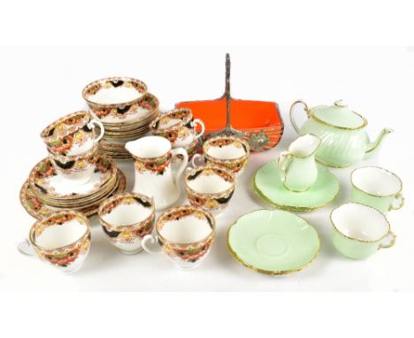 HAMMERSLEY; a part tea service with gilt highlights and a further Royal Vale tea service and various tea ware.