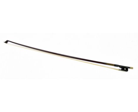 A German nickel mounted viola bow, indistinctly stamped.Additional InformationAppears in good condition and fully operational