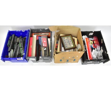 A large quantity of items relating to trains, many models, boxed items, also books and ephemera relating, several other vehic