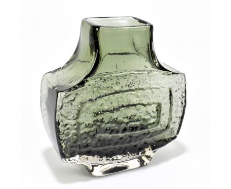 GEOFFREY BAXTER FOR WHITEFRIARS GLASS; a 'TV' vase in the Willow colourway, height 17.5cm.Additional InformationLight scratch