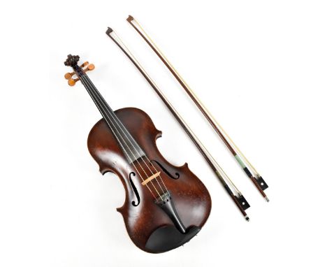 J BROWNE &amp; SON; a full-size English viola with one-piece back, length 39cm, with interior label 'J Browne &amp; Son, Musi