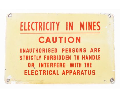 Coal mine enamel sign “Code of Shaft Signals”, 31cm x 20cm.&nbsp;