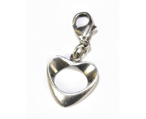 GEORG JENSEN; a sterling silver charm in the form of a heart.Additional InformationLight wear, scratches, minor dents and kno
