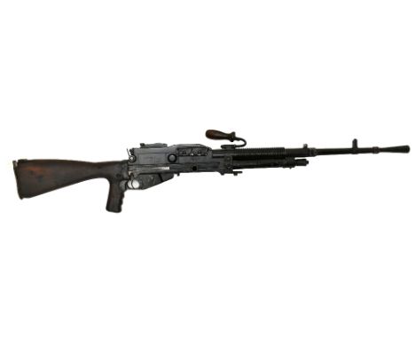 A deactivated Brevete Hotchkiss 8mm light machine-gun, made for the Turkish Army, stamped 'Brevete S.G.D.G' and further inscr