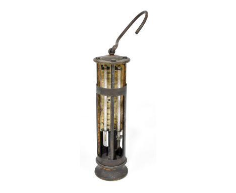 DAVIS AND DERBY; a miners wet and dry thermometer, height 21cm.