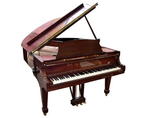 STEINWAY; a model O 'Living Room' grand piano, circa 1990, serial no.518494, in mahogany effect case on square tapering suppo
