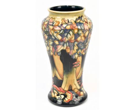 MOORCROFT; a vase of shouldered form, decorated in the 'Knightwood' pattern, height 26cm, boxed.Additional InformationLight g