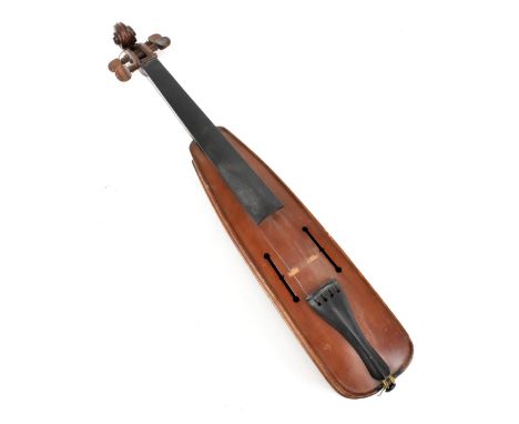 R M ABRAHAM; an English pochette violin labelled 'R M Abraham, Tewin, Herts', overall length 60cm.