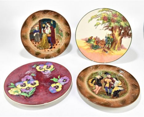 ROYAL DOULTON; a Series ware plate decorated with 'Under The Greenwood Tree', D6341, diameter 34cm, with a Royal Doulton 'Pan