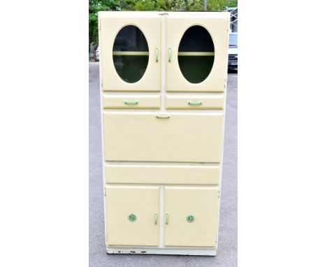 A vintage repainted kitchen cabinet (Shefco), width 84cm.Additional InformationThe cabinet has been repainted. General scuffs