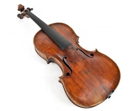 A viola with two-piece back, length 39cm, bearing label for Luigi Gregori, Bologna 1795.Additional InformationNumerous cracks