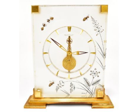 JAEGER LE COULTRE; a Marina mantel clock decorated with bees, no.404 to the foot, height 20.25cm.Additional InformationThere 