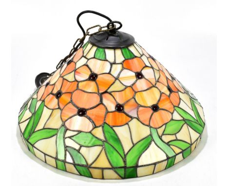 A Tiffany style ceiling light, 48cm diameter