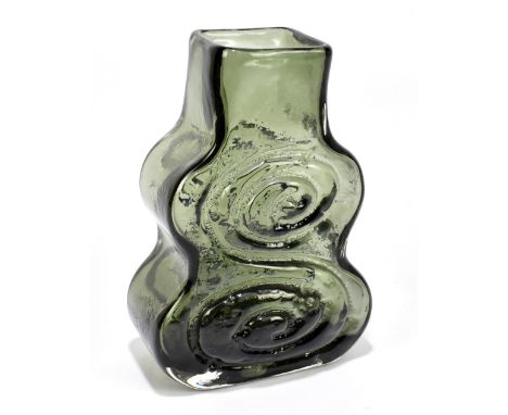 GEOFFREY BAXTER FOR WHITEFRIARS GLASS; a 'Cello' vase decorated in the Willow colourway, height 18cm.Additional InformationLi