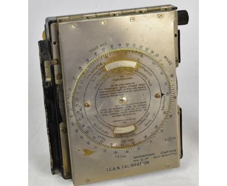 An RAF compass with steel dial inscribed 'Navigational Computor Mark III D Ref.6B-180.